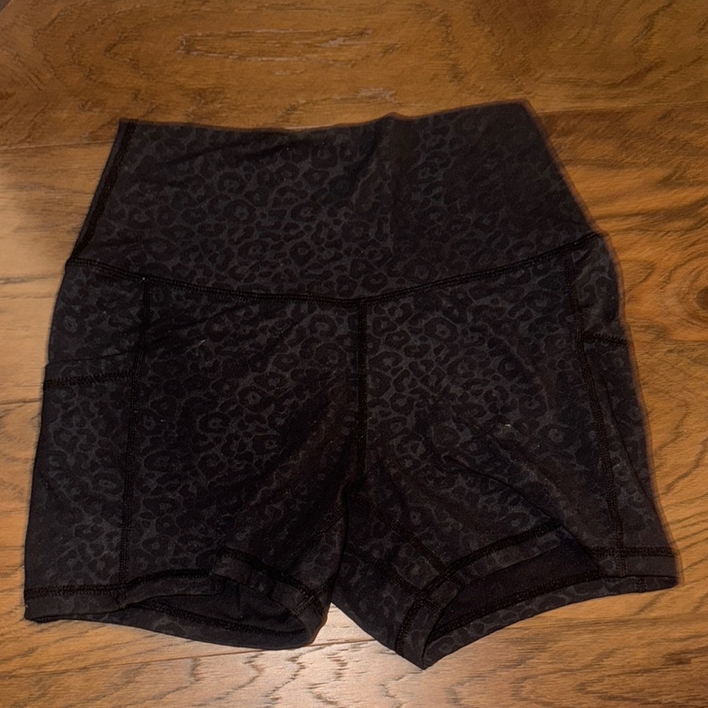 Leopard Print High-Waisted Bike Shorts